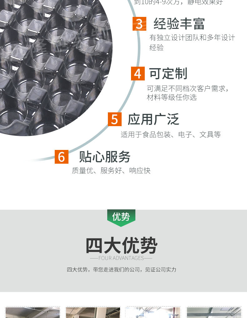 pet防(fáng)靜電吸塑(sù)托盤包裝(zhuāng)産品